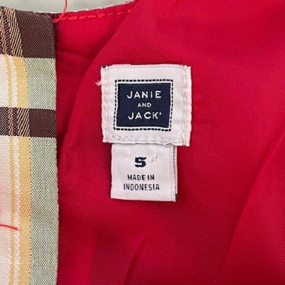 JANIE AND JACK Collections Crimson Plaid Plaid Silk Dress 5 - Picture 5 of 16